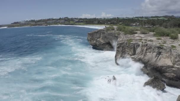 Falaises Île Rock Volcanique Sur Île Hawaïenne Kauai Aérien — Video