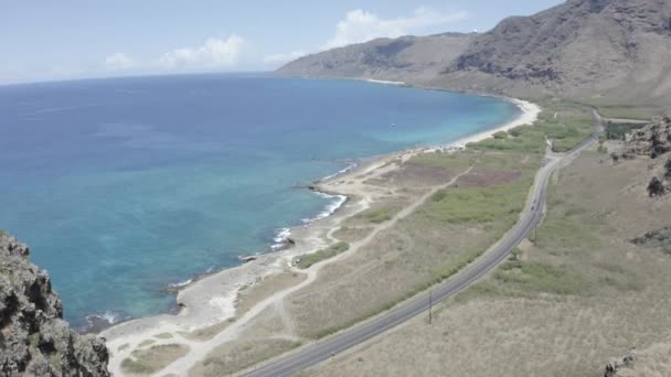 Costa Oeste Ilha Havaí Oahu Incline Panoramic Establishing Shot — Vídeo de Stock