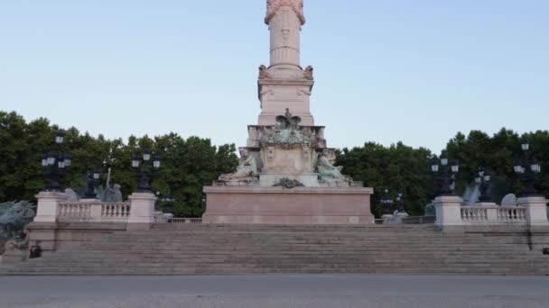 Girondains Monument Scările Din Față Gol Timpul Răsăritului Soare Nimeni — Videoclip de stoc