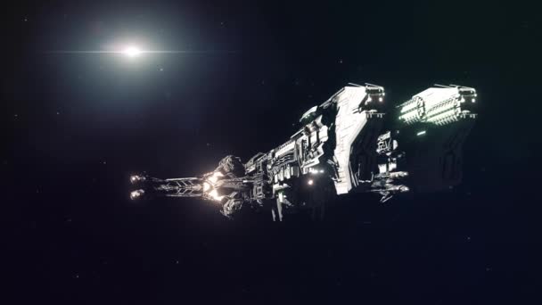 Duży Statek Kosmiczny Sci Close Flyby — Wideo stockowe