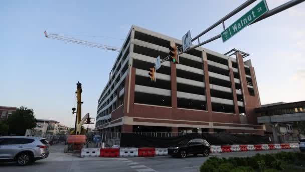 Bloomington Indiana Cadde Yeni Otopark Yapım Aşamasında — Stok video