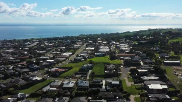 Aerial Yörüngesi Clifton Springs Kıyı Kasabası Victoria Avustralya — Stok video