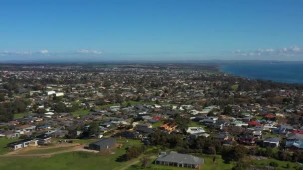 Aeriální Pobřežní Města Clifton Springs Curlewis Austrálie — Stock video