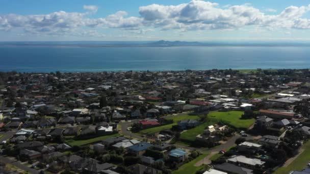 Aerial Coastal Township Clifton Springs Australia You Yangs — Stock video