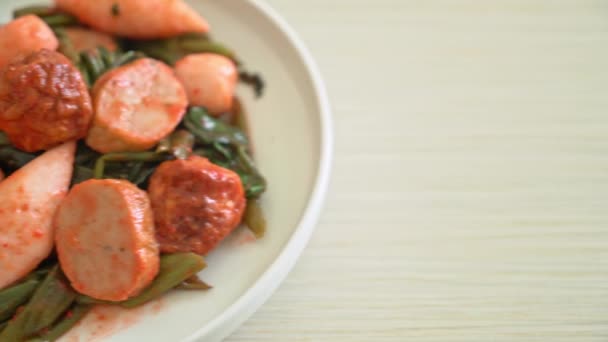 Mélanger Les Boulettes Poisson Frit Avec Sauce Yentafo Style Alimentaire — Video