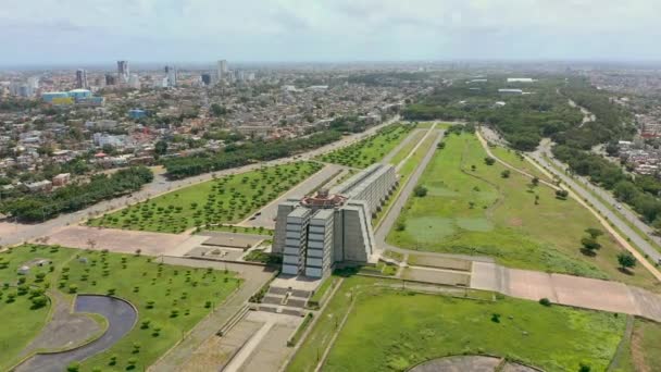 Santo Domingo Amplio Paisaje Aéreo Ciudad Cerca Del Museo Del — Vídeos de Stock