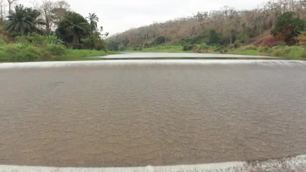 Onthulling Van Een Rivier Dam Een Rivier Angola Afrika — Stockvideo