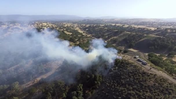 West Coast Fire Burns Hill — Stock video