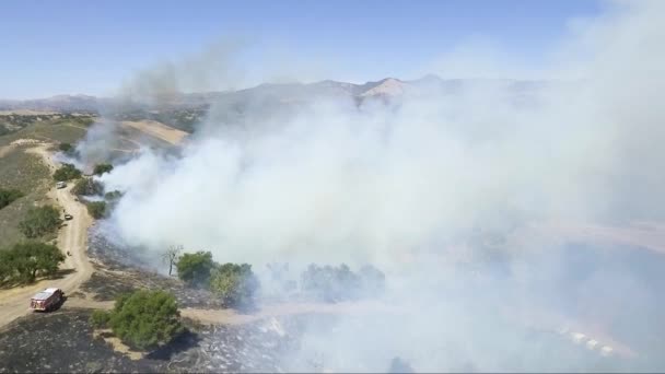 Koolstof Die Wordt Uitgestoten Door Wildvuur Door Rook — Stockvideo