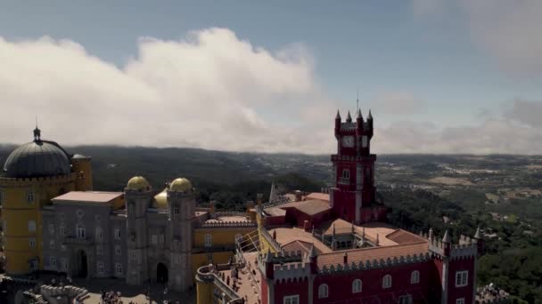 Visitantes Del Palacio Pena Joya Corona Sintra Hills Portugal — Vídeos de Stock