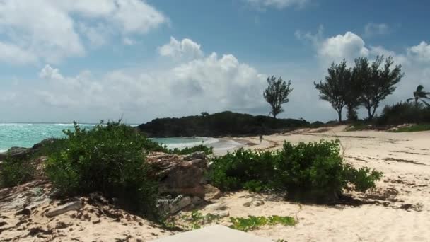 史密斯湾海滩史密斯教区 百慕大 飓风季节到来的时候 天气晴朗 — 图库视频影像