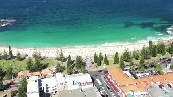 Widok Lotu Ptaka Coogee City Ocean Waves Breaking Cliffs Gordons — Wideo stockowe