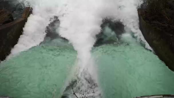 从湖中排泄出的淡水迅速流入河流 — 图库视频影像