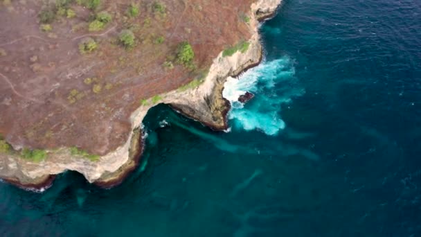 Νούσα Penida Νησί Είναι Ένα Από Τουριστικά Αξιοθέατα Μπαλί Crystal — Αρχείο Βίντεο