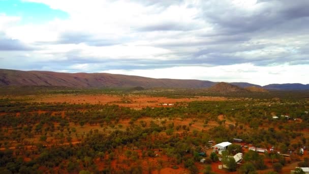 Central Australian Outback Cinematic Track Forwards Pan Right Roads Local — Stock Video