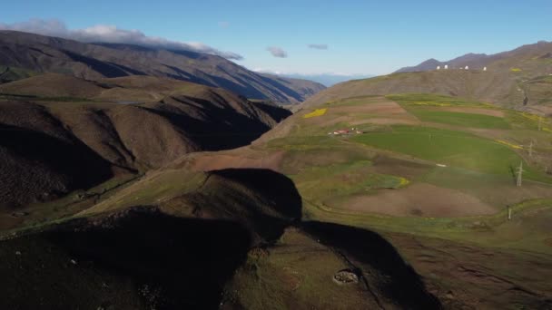 Overflight Moorland Mountains Sunrise — Stok Video