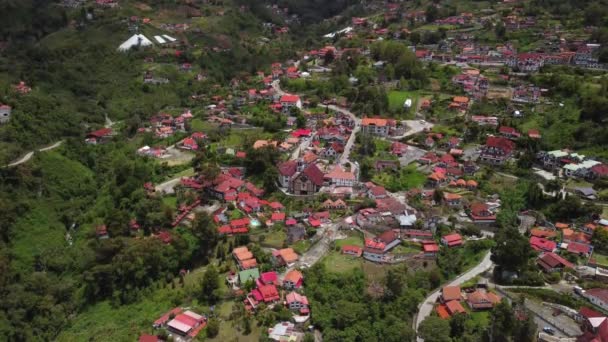 Sobrevoo Frente Cidade Colonia Tovar Aragua Venezuela — Vídeo de Stock