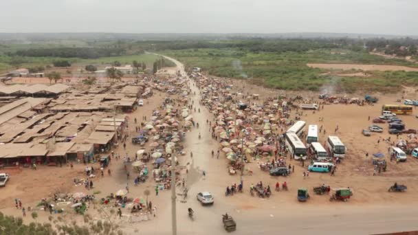 Viajar Frente Mercado Informal Caxito Angola África — Vídeo de stock