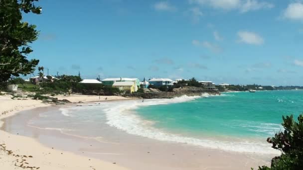 John Smith Bay Beach Smiths Parish Bermudas Día Brisa Mientras — Vídeos de Stock