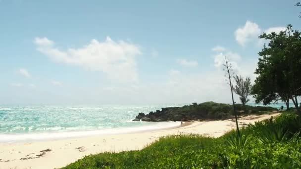 Bay Beach Smiths Parish John Smith Bermuda Giorno Brezza Mentre — Video Stock