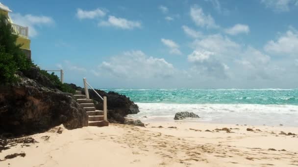 John Smith Bay Beach Smiths Parish Bermudas Día Brisa Mientras — Vídeos de Stock