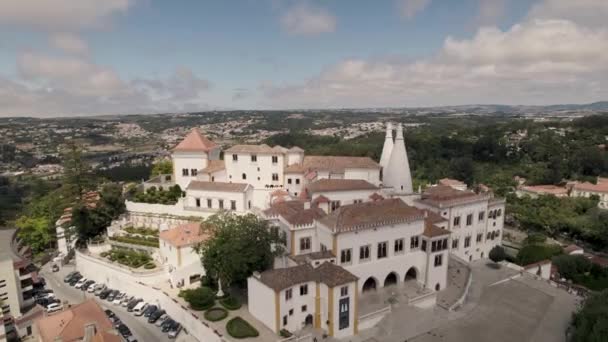 Κατοικία Παλάτι Της Πόλης Για Sintra Λόφους Κατά Θεαματικό Όμορφο — Αρχείο Βίντεο