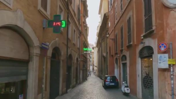 Primera Persona Pov Delle Colonnelle Calle Centro Roma Italia — Vídeos de Stock