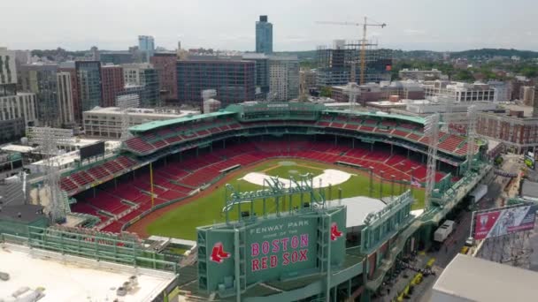 Kinematografický Záběr Fenway Parku Domov Bostonského Baseballového Týmu Red Sox — Stock video
