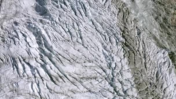 Montée Lente Sommet Vers Bas Dessus Glacier Suisse Révélant Des — Video