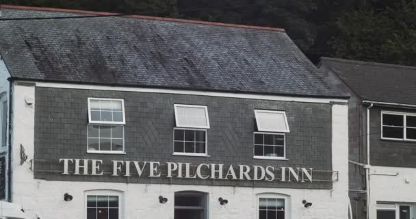 Fassade Des Five Pilchards Inn Porthallow Helston Vereinigtes Königreich Neigung — Stockvideo