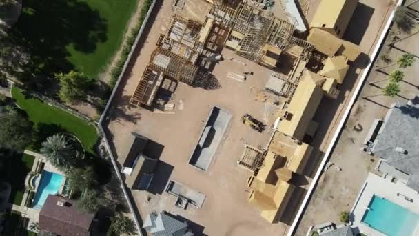 Casa Construcción Drone Video Shot — Vídeo de stock