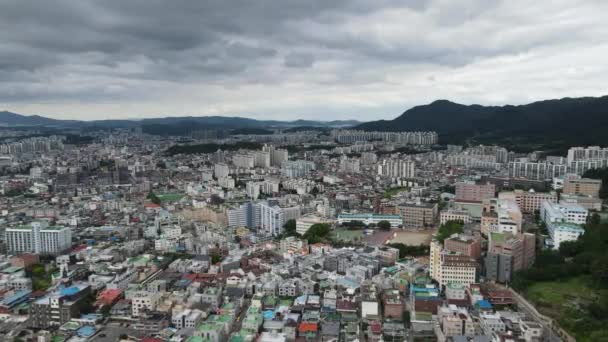 Αεροφωτογραφία Της Πόλης Daejeon Και Υπερπληθυσμός Στη Νότια Κορέα — Αρχείο Βίντεο