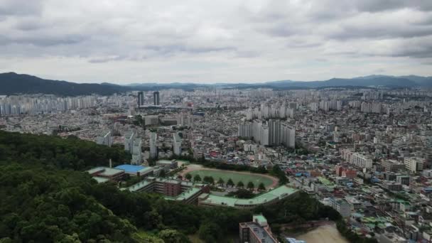 Drone Aereo Che Sorvola Città Daejeon Corea Del Sud — Video Stock