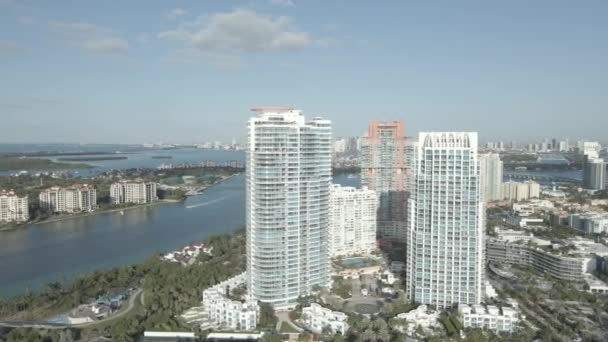 Miami Beach Brickell Miami Port Background 60Fps Mov — Stock Video