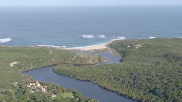 Aerial View Margret River Environmental Reserve Aerial Top View River — Stock Video