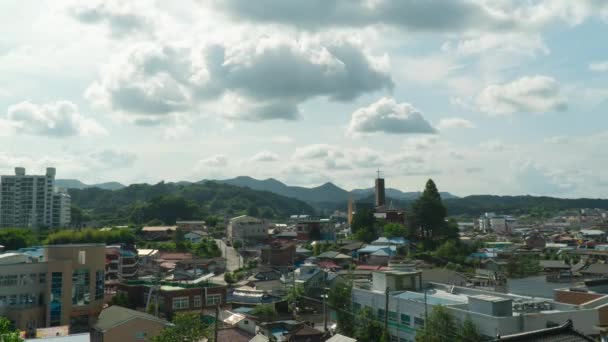 Sonniger Tag Über Dem Geumsan County Südkorea Mit Wolken Himmel — Stockvideo