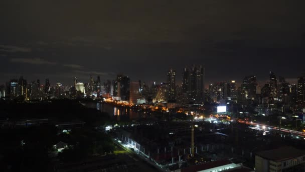 バンコク市内のライトのタイムラプス — ストック動画