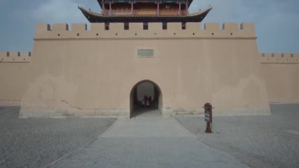 Hochgeklappt Jiayuguan Burg Gansu Westchina Seidenstraße — Stockvideo