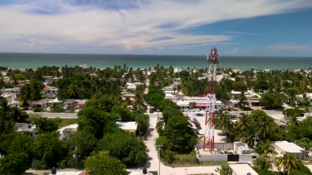 Utsikt Över Stranden Chelem Och Tropiska Zonen Yucatan — Stockvideo