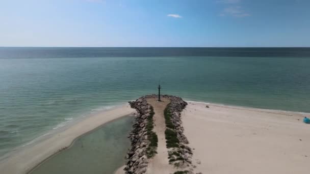 Vista Aérea Del Faro Chelem México — Vídeos de Stock