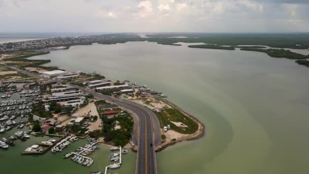 Вид Воздуха Пристань Юкальпетен Юкатане Мексика — стоковое видео