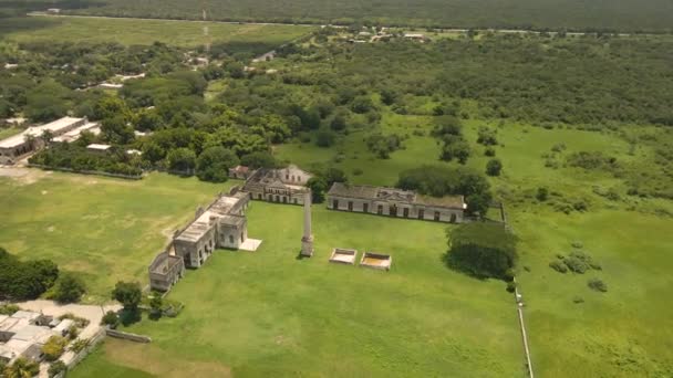 Meksika Terkedilmiş Henequen Hacienda Nın Rotasyonel Görüntüsü — Stok video