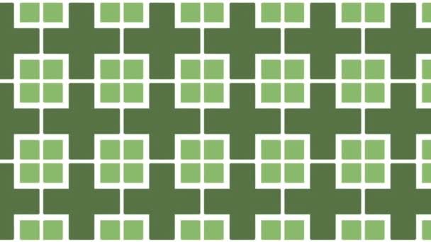 Motion Geometric Green Squares Sliding Sideward Graphics — Stock Video