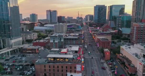 Lower Broadway Nashville Distrik Hiburan Honky Tonks Musik Country Hyperlapse — Stok Video