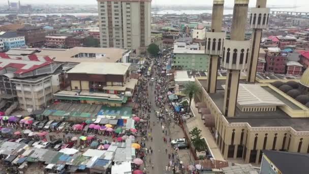 Centrale Moskee Een Architectonisch Wonder Het Hart Van Stad Lagos — Stockvideo
