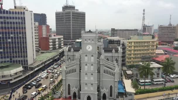 Katedralen Church Christ Marina Lagos Anglikansk Katedral Lagos Island Nigeria — Stockvideo