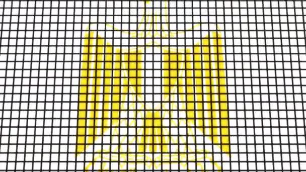 Bandera Egipto Animada Pixel Grid Style Technology Background — Vídeo de stock