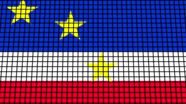 Cape Verde Flag animated in pixel grid style technology background