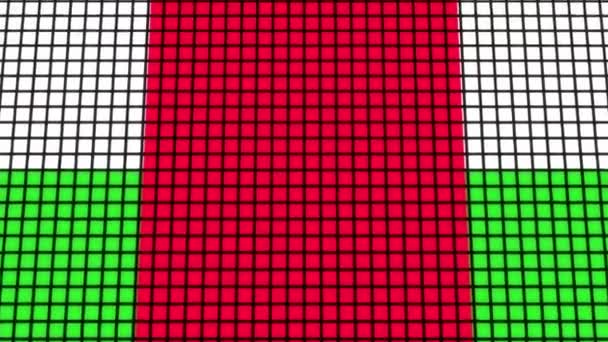 Флаг Центральноафриканской Республики Анимирован Стиле Технологии Пиксельной Сетки — стоковое видео