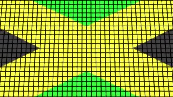 Jamaica Flag Animált Pixel Grid Stílusú Technológia Háttér — Stock videók